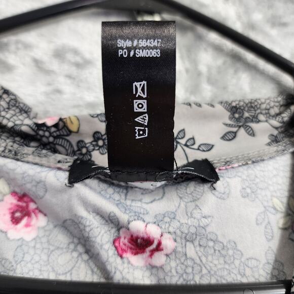 Rene Rofe Robe Womens XL Gray Pink Floral Lace Kimono Cami Top Lounge Casual 2pc - Picture 6 of 16